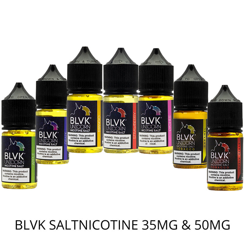 BLVK SALTNIC E-LIQUID ALL FLAVORS 35MG & 50MG