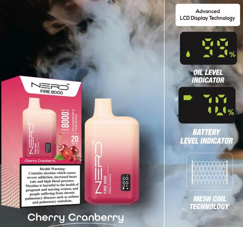 NERD™ FIRE 8000 PUFFS CHERRY CRANBERRY