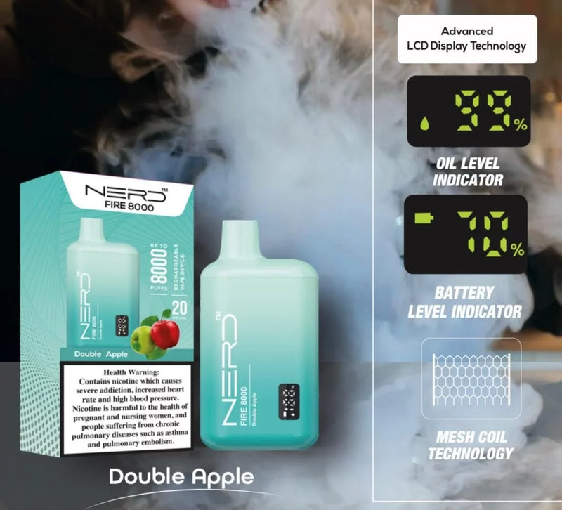 NERD™ FIRE 8000 PUFFS DOUBLE APPLE