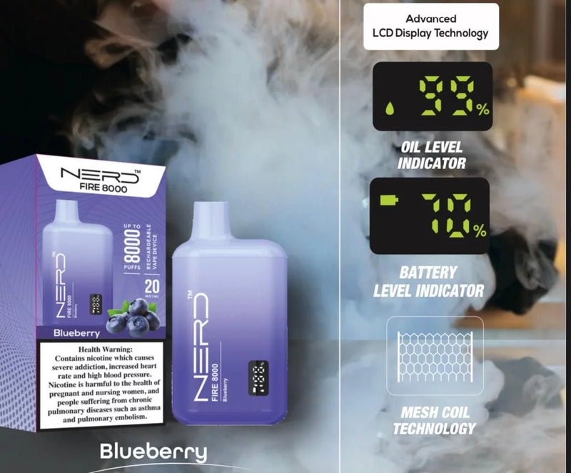 NERD™ FIRE 8000 PUFFS BLUEBERRY