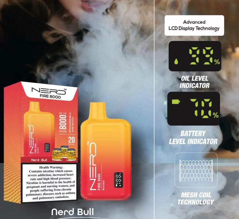 NERD™ FIRE 8000 PUFFS NERD BULL