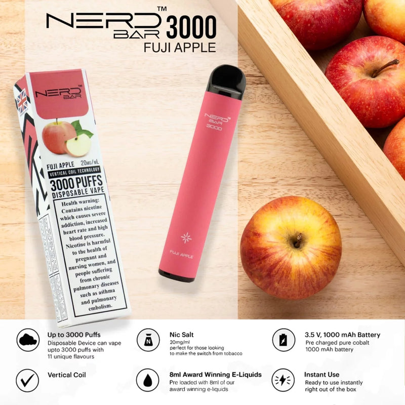 NERD™ BAR 3000 PUFFS FUJI APPLE