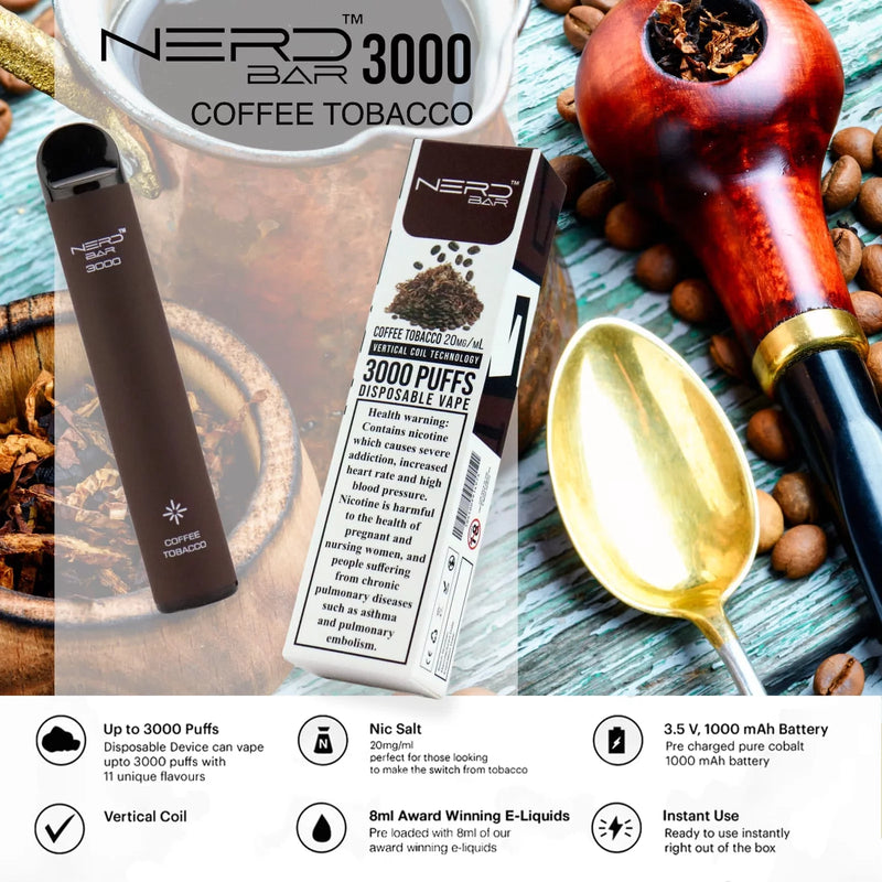 NERD™ BAR 3000 PUFFS COFEE TOBACCO